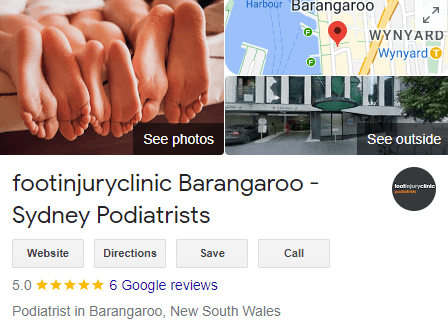 Podiatrist services in Barangaroo, Sydney for foot pain and injuries.